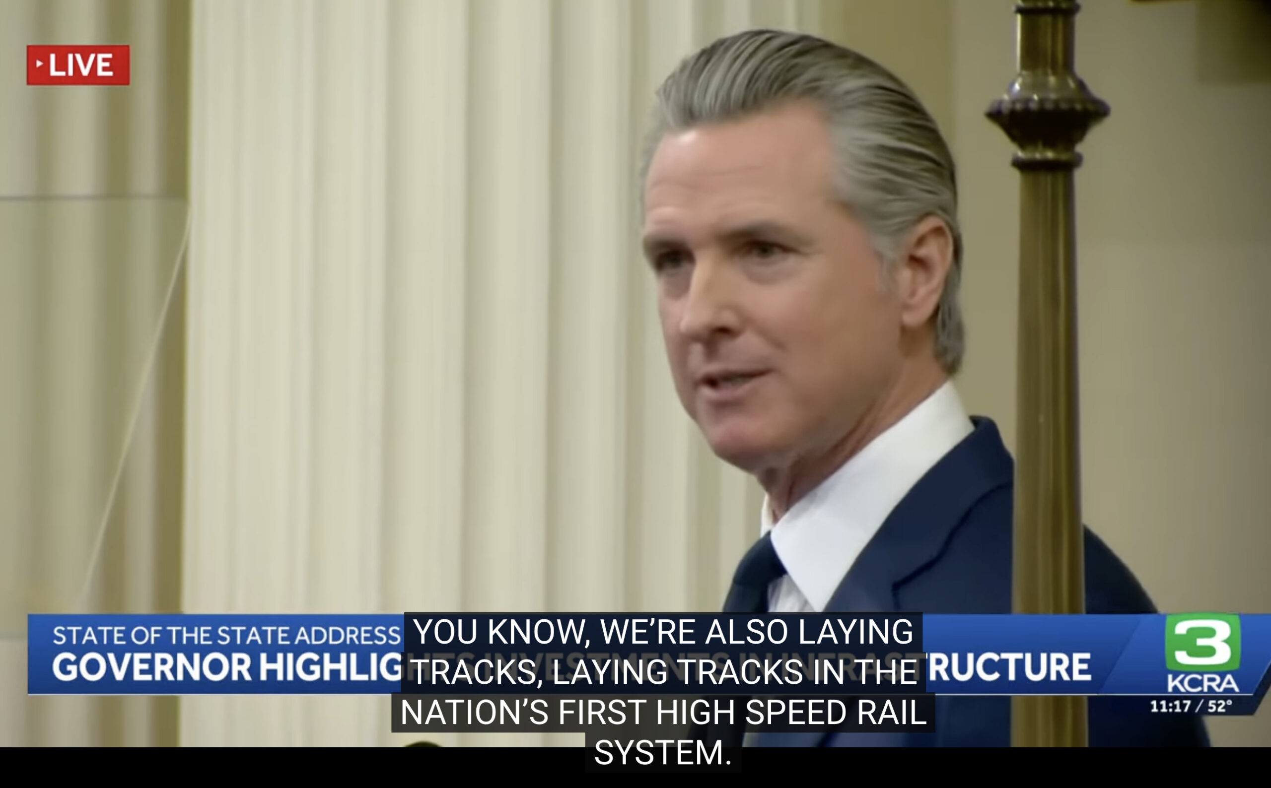 Gavin Newsom’s Bungled High-Speed Rail Project Includes Zero Trains laying tracks scaled 1