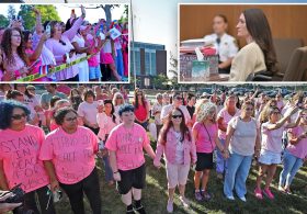 Lindsay Clancy’s ‘pink lady’ supporters rally outside court as heartbreaking triple murder trial captivates nation: ‘Women are being dismissed’…