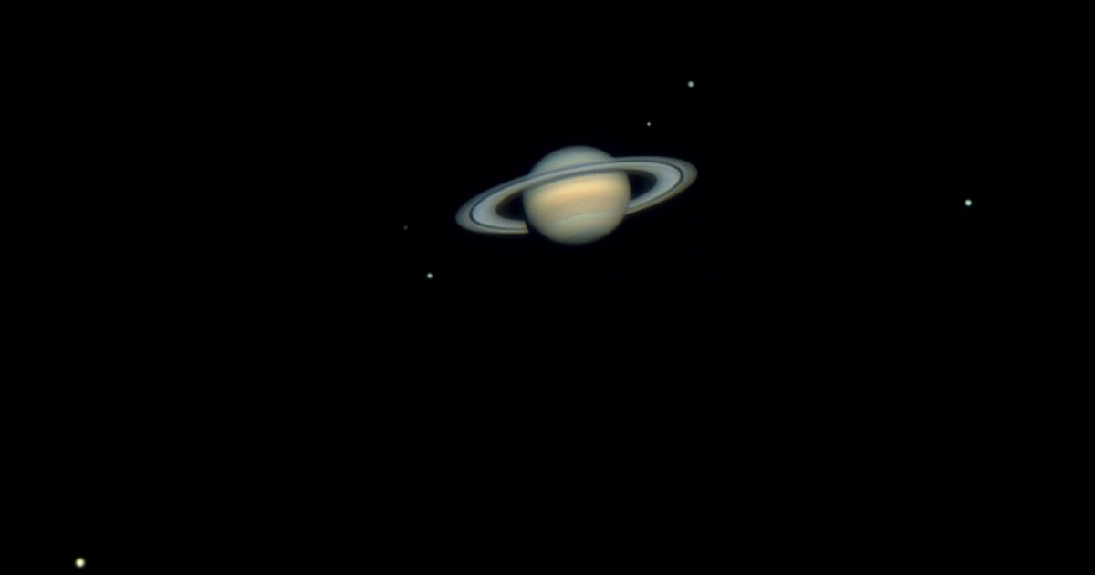 Six Moons of Saturn Appear in Stunning NASA Image: Can You Spot Them? nasas stunning view saturn shows ringed planet surrounded by six its largest moons captured