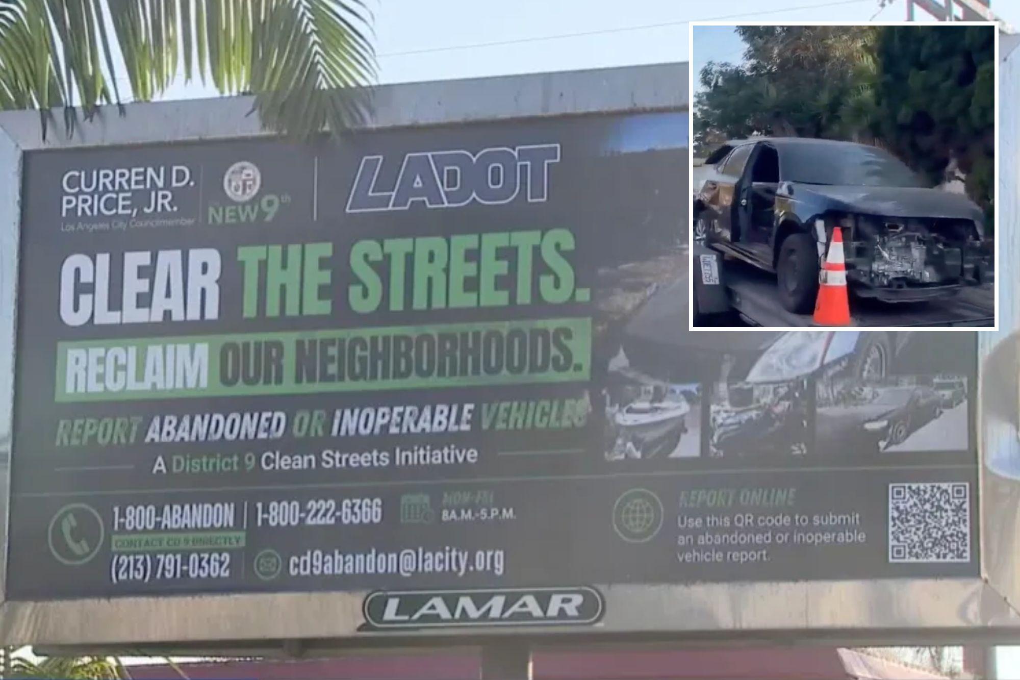 LA neighborhood launches drastic measure to clear streets of abandoned vehicles newspress collage 12mdq3uda 1786131243748