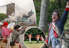 The Battle of Brooklyn is back! Rev War re-enactors swarm NYC streets for 250th anniversary: ‘My musket is the joy of my life’