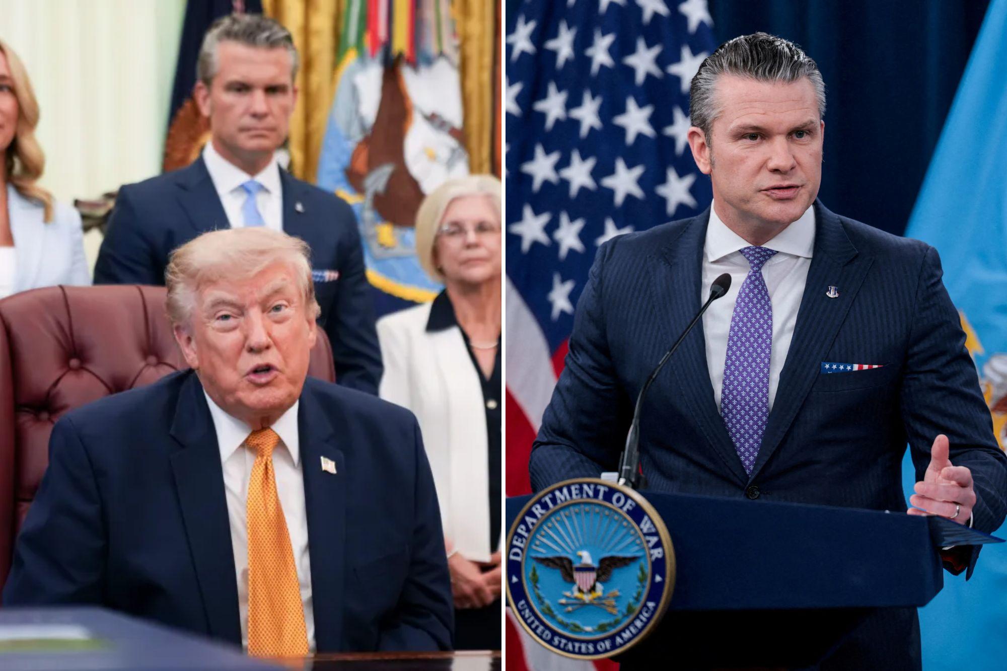 Trump defends Pete Hegseth after report he lashed out at war secretary: ‘One of my best’ newspress collage z28h0sldp 1786079358397