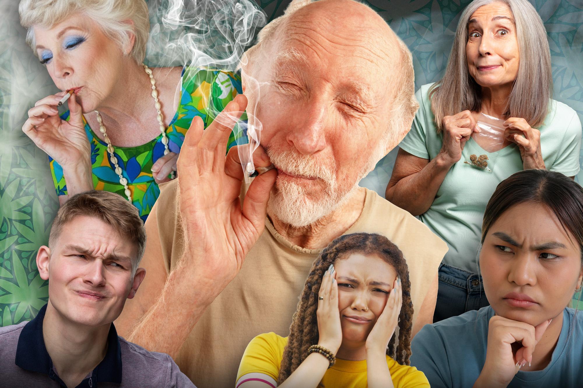 A high old time! More than half of NYC senior citizens now use weed simply ‘to get high’: study olks smoking 138403660