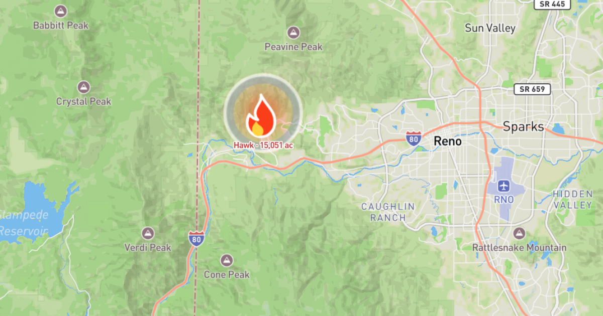 Hawk Fire Evacuation Map: 90,000 Reno Residents Told to Leave or Prepare to Flee orces mass evacuations near reno