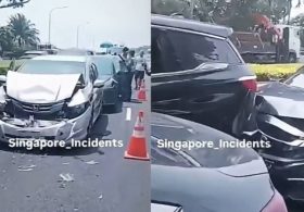 Two People Hospitalized After Six-Car Chain Collision on Singapore’s PIE