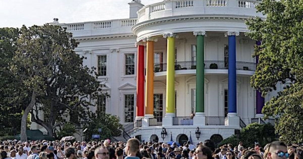 Log Cabin Republicans’ retreat from ‘T’ doesn’t make them conservative white house building gay pride lgbt homosexual queer rainbow colors woke same sex weddings marriage guests 1200x630 1