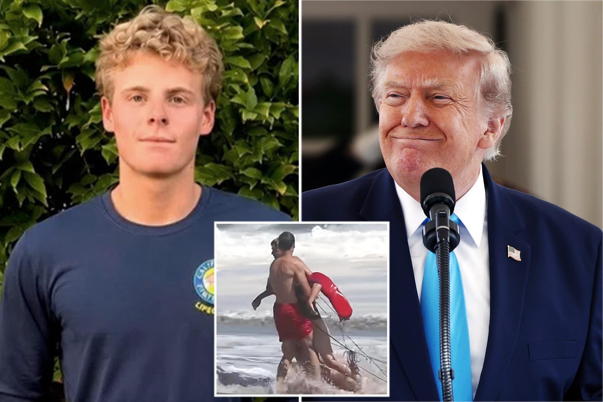Family of hero teen lifeguard finalizing plans for White House visit after Trump praised miraculous beach rescue whitehouse
