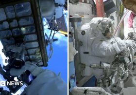 Astronauts set out on rare all-female spacewalk