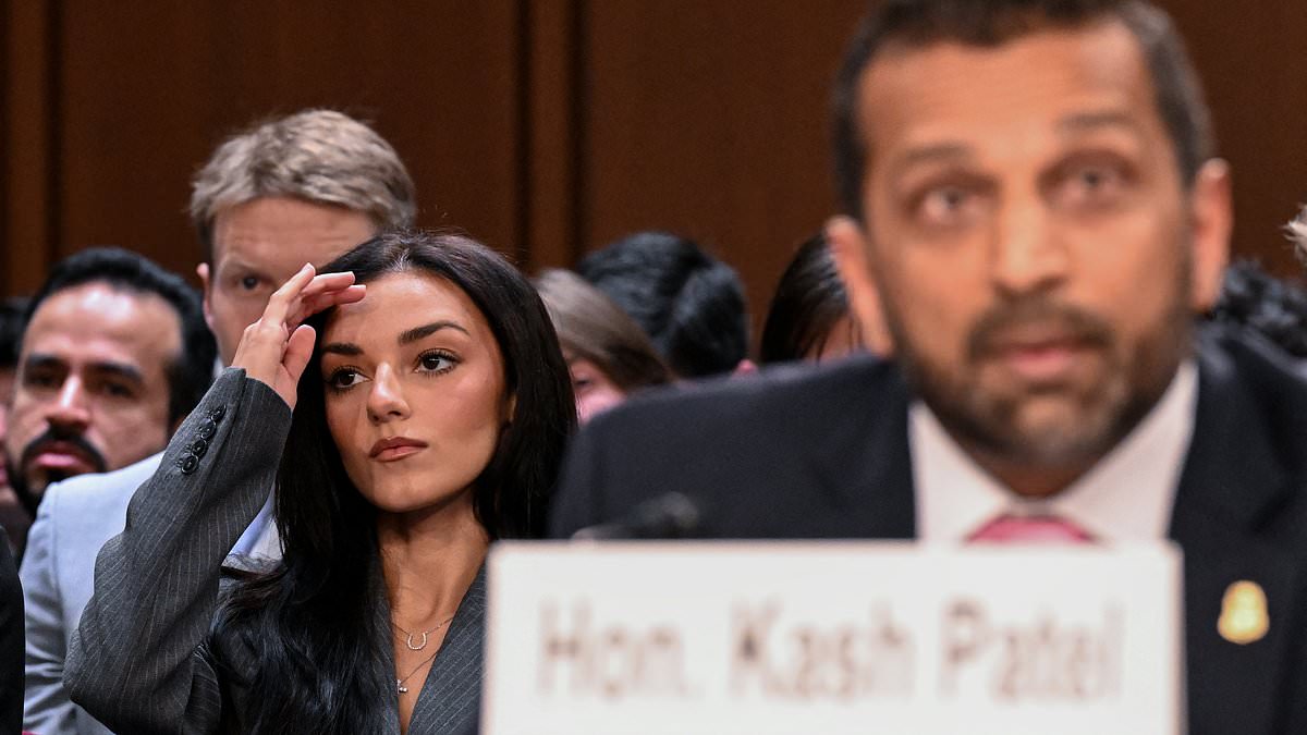Explosive moment Kash Patel demands hearing end NOW after confrontation over drinking habits and girlfriend's SWAT security... as she looks stone-faced next to him 111269821 0 image a 7 1789501374677