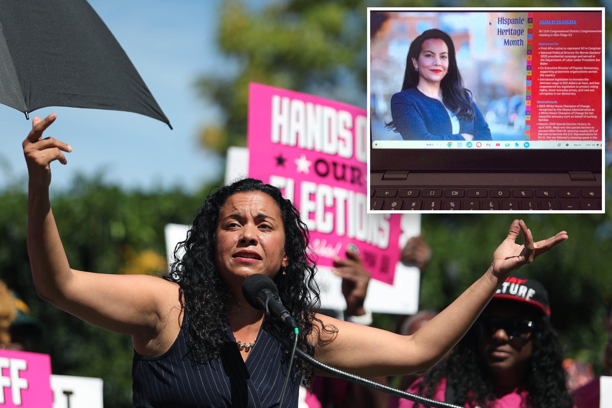 NJ school district forced students to keep image of Dem Rep on their computers, parent says 142325475