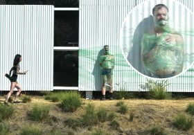 Hollywood sign hijacked by daredevil artist and mummified man