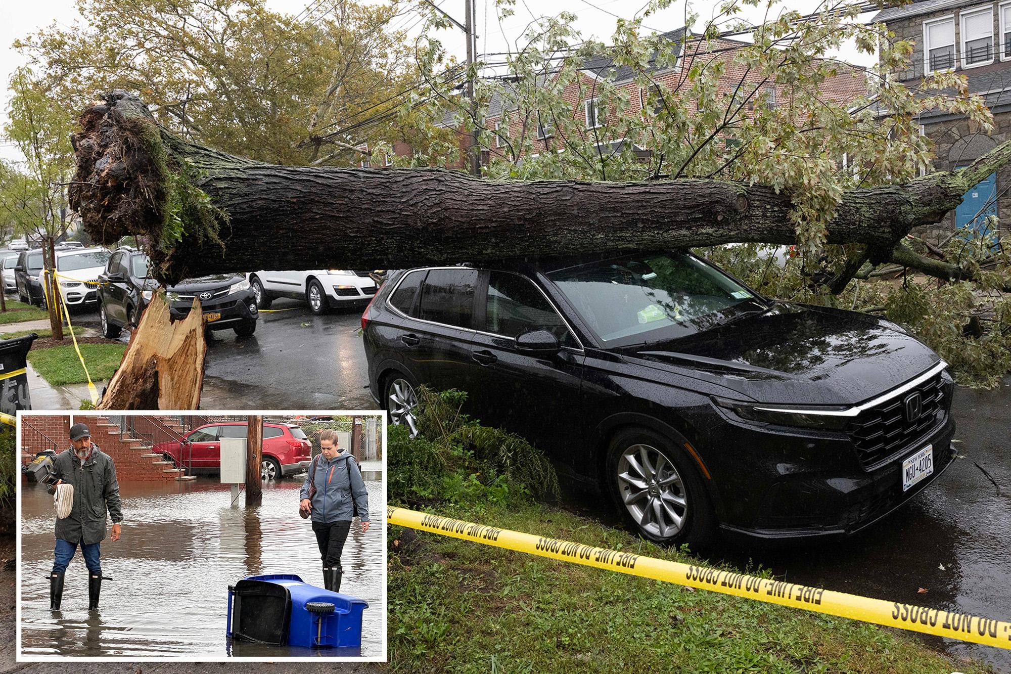 Round 2 of NYC’s nor’easter hits after tree falls on two young kids and leaves surreal scenes: ‘Worst it’s been since Sandy’ 142803815