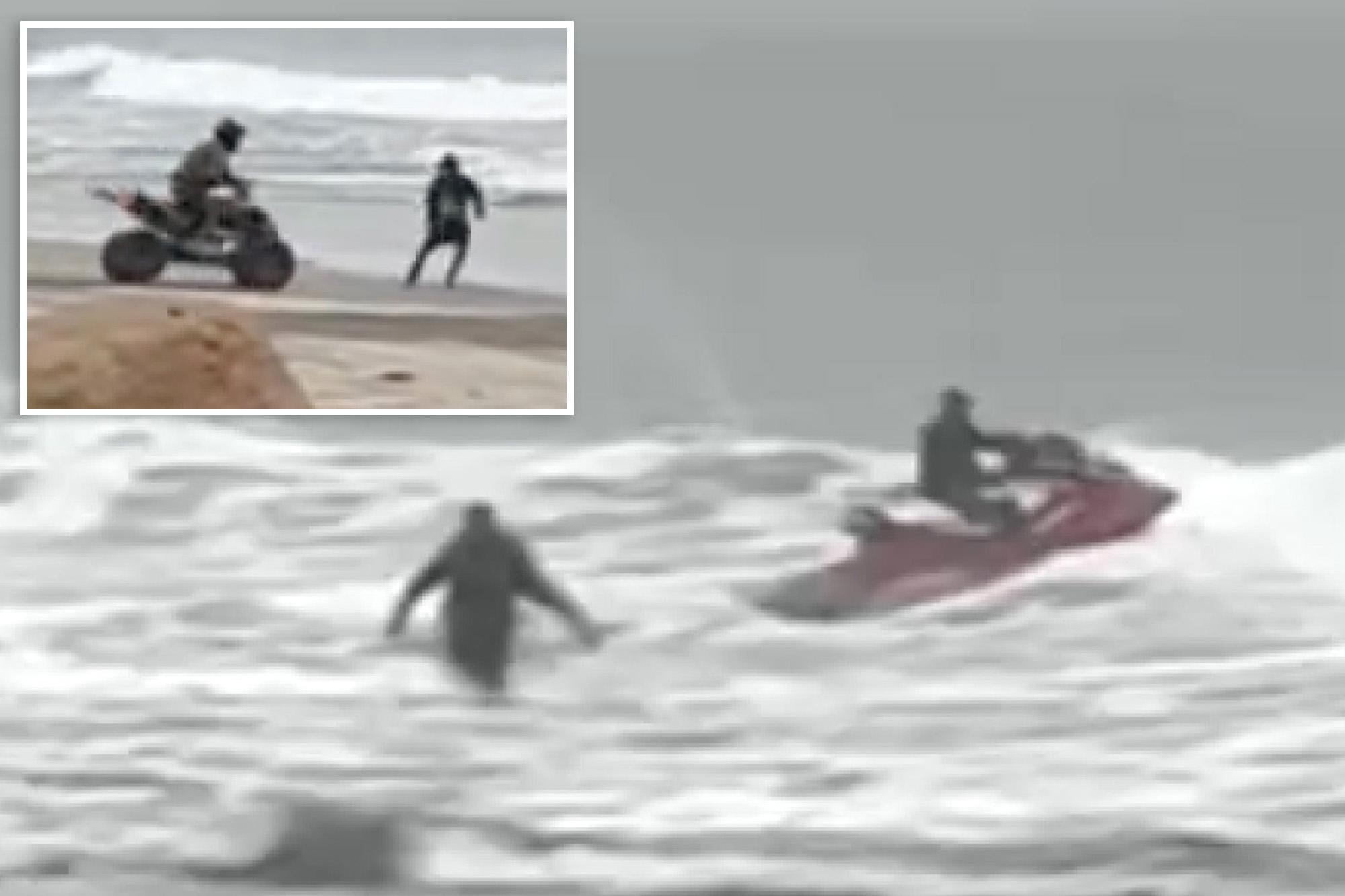 Illegal migrants busted on California beach by officer after jet skis drop them off 143031543