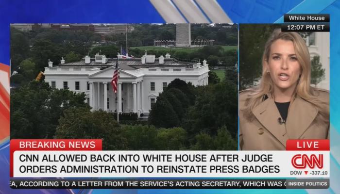 CNN, MS NOW, Politico Return to White House, 12 Hours After Judge’s Order 2026 09 24 CNN IP CNNReturns