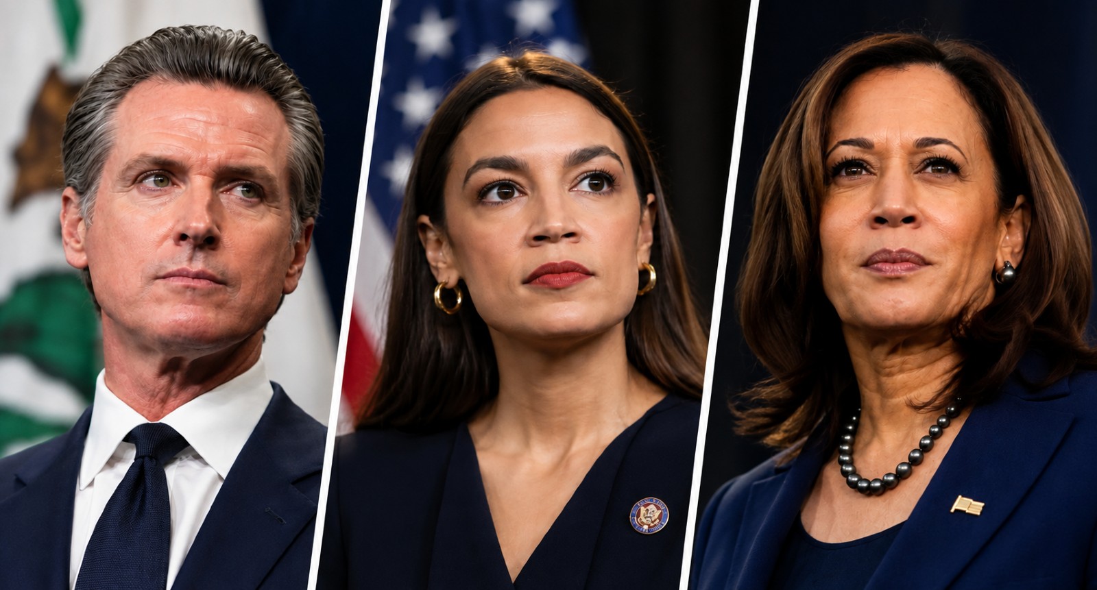Newsom Says He Won’t Run in 2028 if Kamala Harris Jumps In 2028 Harris Newsom Ocasio