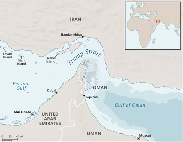 White House reveals new image of 'Trump Strait' on its official account 215214 1