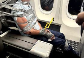 American Airlines flight diverted after passenger needed to be duct-taped to seat