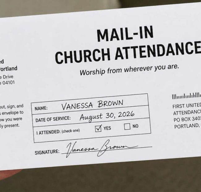 Progressive Church To Allow Mail-In Attendance