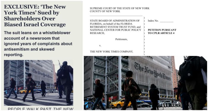 Shareholders of New York Times File Lawsuit Over Biased Coverage and Lies of Israel-Hamas Conflict Blank 700 x 375 2026 09 25T101600338