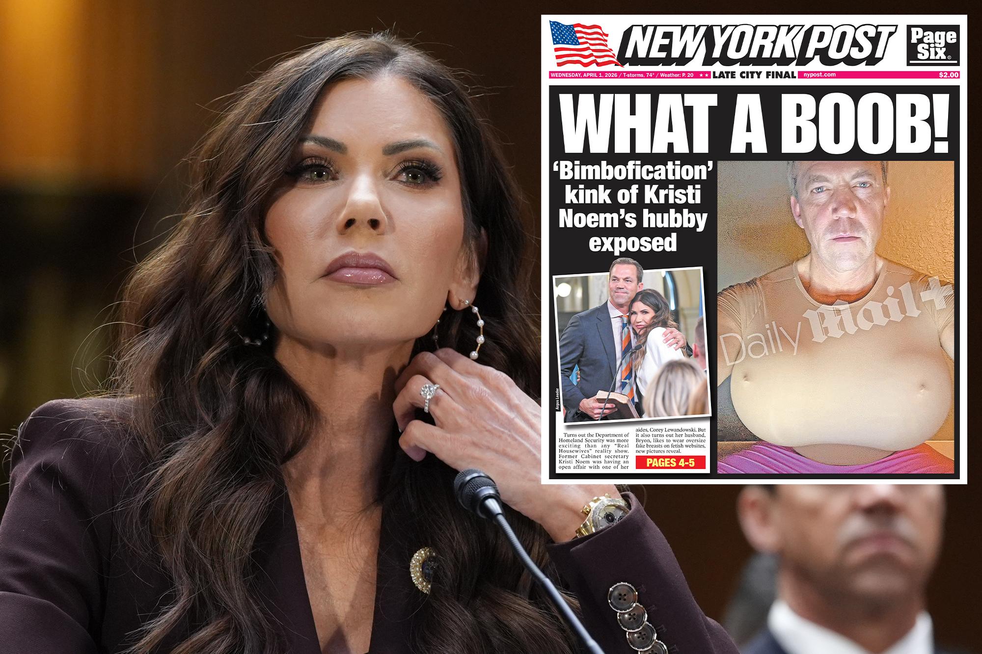Kristi Noem’s ‘saddened’ cross-dressing husband Bryon makes veiled threat after wife files for divorce COMP Noem 2