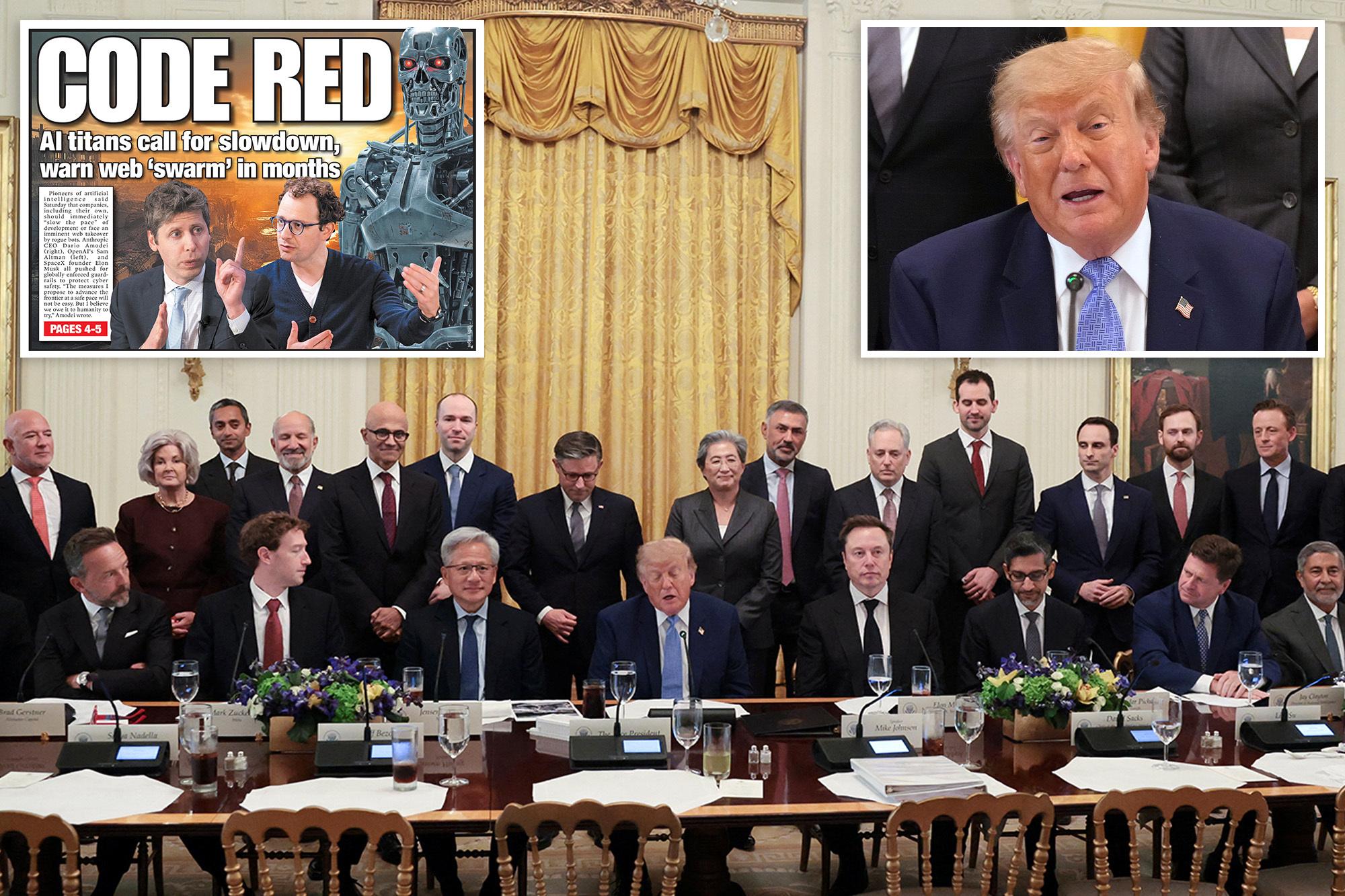 Trump calls for ‘tremendous self-regulation’ of AI at lunch with billionaire tech titans COMP RC26TNAIVLEH 629469603 3