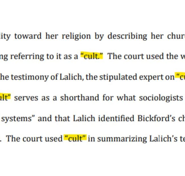 Court Forbids Mom to Take Daughter, 13, to Normal Christian Church – Used the Word ‘Cult’ in Official Docs