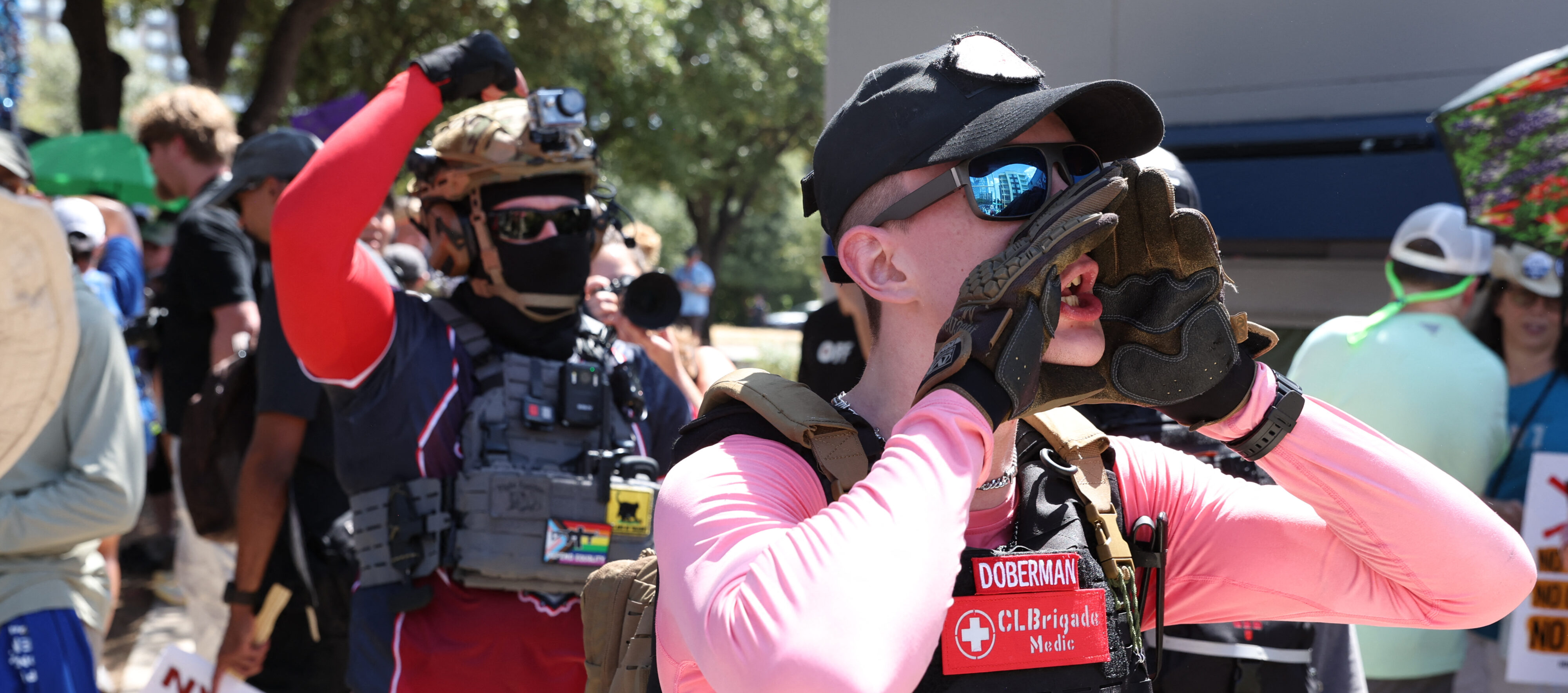 Far-Left Agitators Demonstrate Near GOP Midterm Convention in Dallas, Two Arrested GettyImages 2294045007 e1789080545394 4000x1767 1