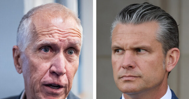 Tillis Calls on Trump to Fire Hegseth Over 'Inept Management' of Military Thom Tillis and Pete Hegseth 640x335 1
