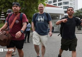 US sailors go shopping before hitting the bars in Thailand after 250-day voyage