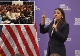 Crowd sings ‘from the river to the sea’ at AOC’s college student event promoting Dems ahead of midterms
