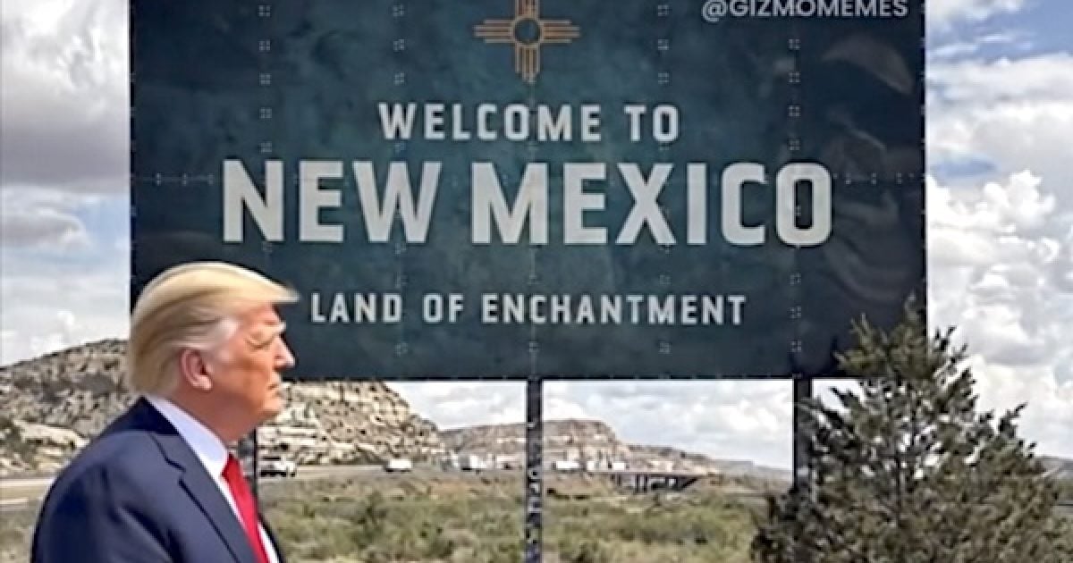 ‘Absolutely epic!’ Watch Trump post video of himself changing the name of New Mexico, governor fires back donald trump new mexico sign jpg 1200x630 1