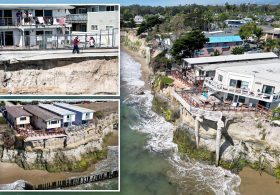 California students living in precarious housing hanging off a cliff — as monster hurricane barrels in