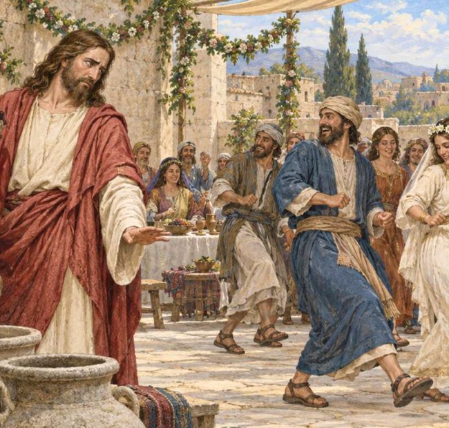 Jesus Turns Wine Back to Water After Weddings Guests Start Doing The Electric Slide