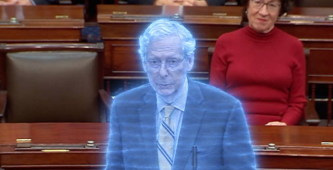 Mitch McConnell appears to reappear on Senate floor estation