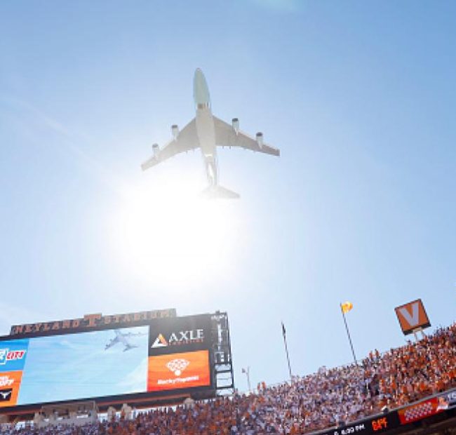 Trump flies over stadium in Air Force One ahead University of Texas-Tennessee football game