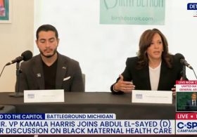 Abdul El-Sayed Looks Miserable as Kamala Harris Awkwardly Shouts About DEI During Campaign Event About “Black Birthing People”