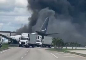 Amazon Prime Air Boeing 767 Cargo Jet Overruns Runway At Miami International Airport, Catches Fire