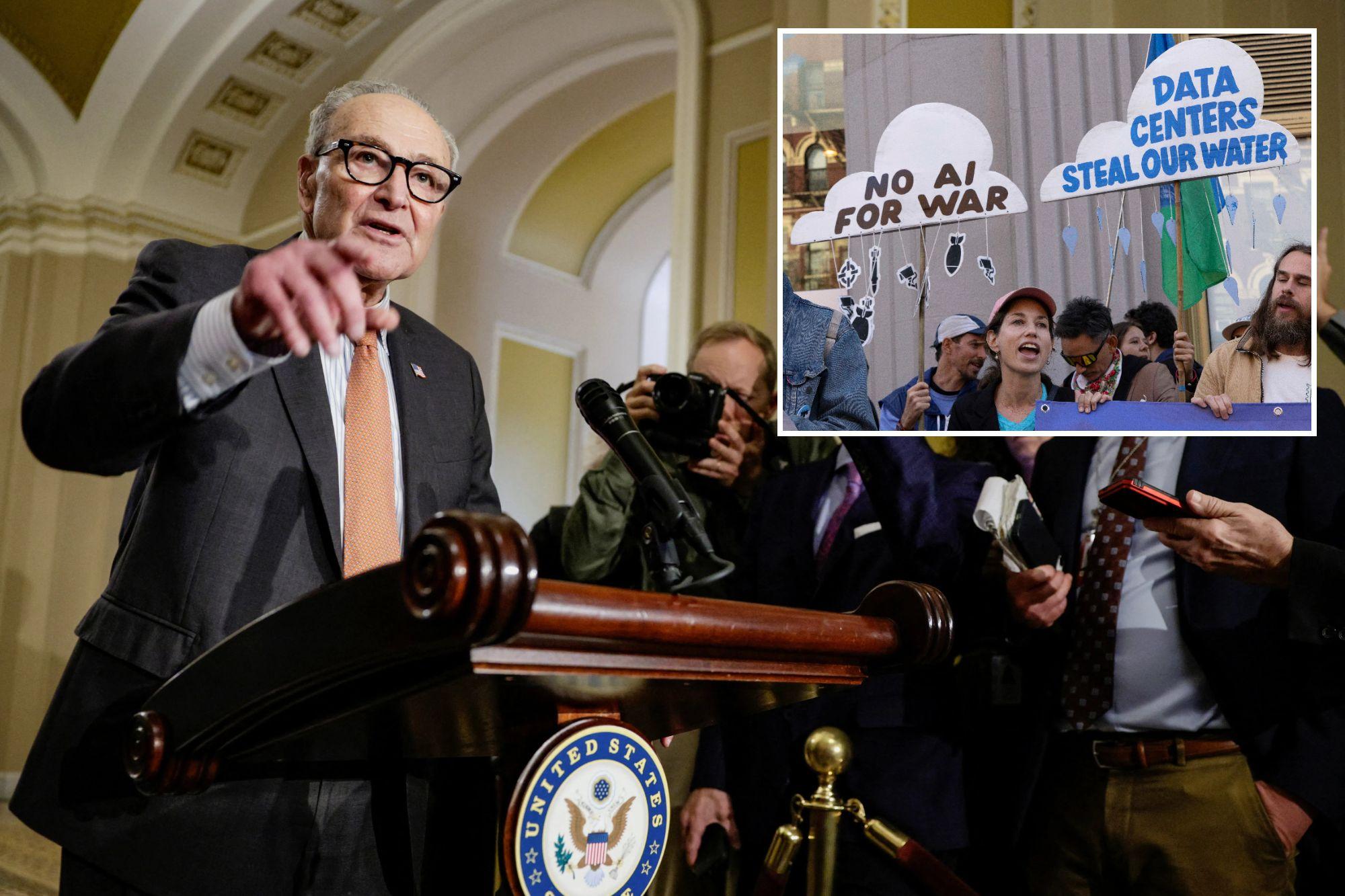 Chuck Schumer, Senate Dems block bill to address AI data center costs senate ai data centers