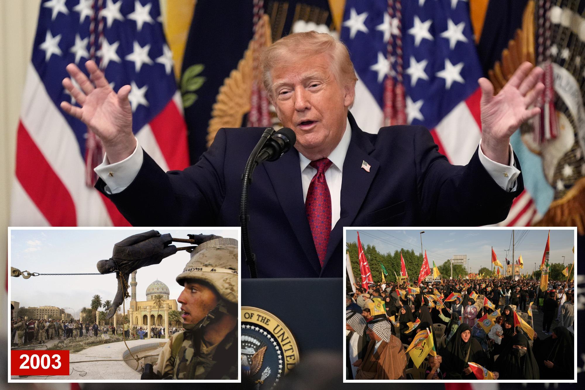 Trump celebrates departure of last US forces from Iraq 23 years after invasion: ‘We’re getting the hell out’ trum iraq withdrawal celebration comp