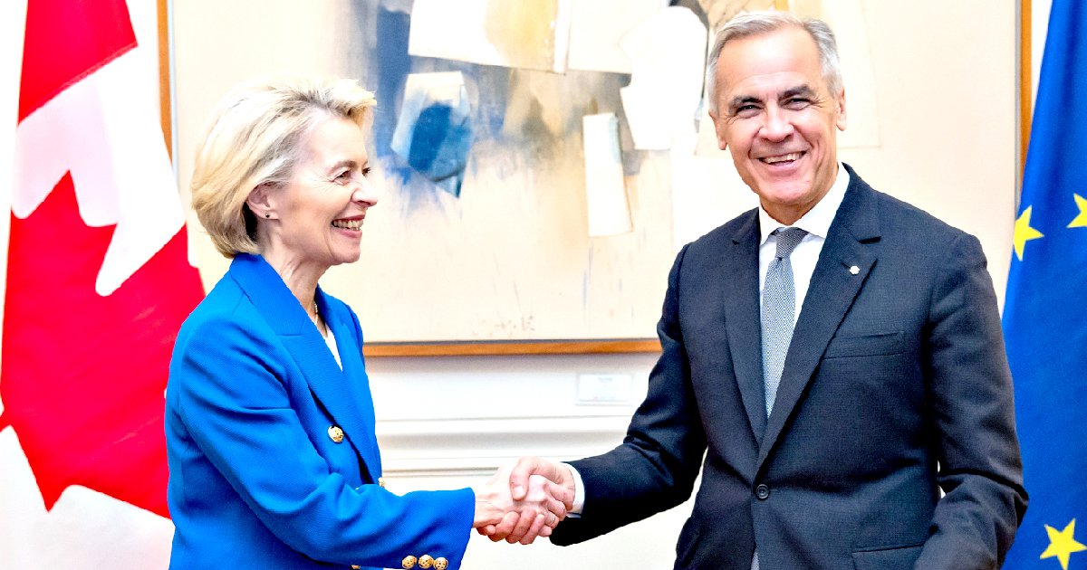 COMMISSIONER CHAOS: During Her State of the European Union Address, Ursula von der Leyen Offered Canada ‘Associate Member’ Status – But Furious EU Leaders Were Blindsided by Announcement ursula von der leyen and mark carney wiki commons
