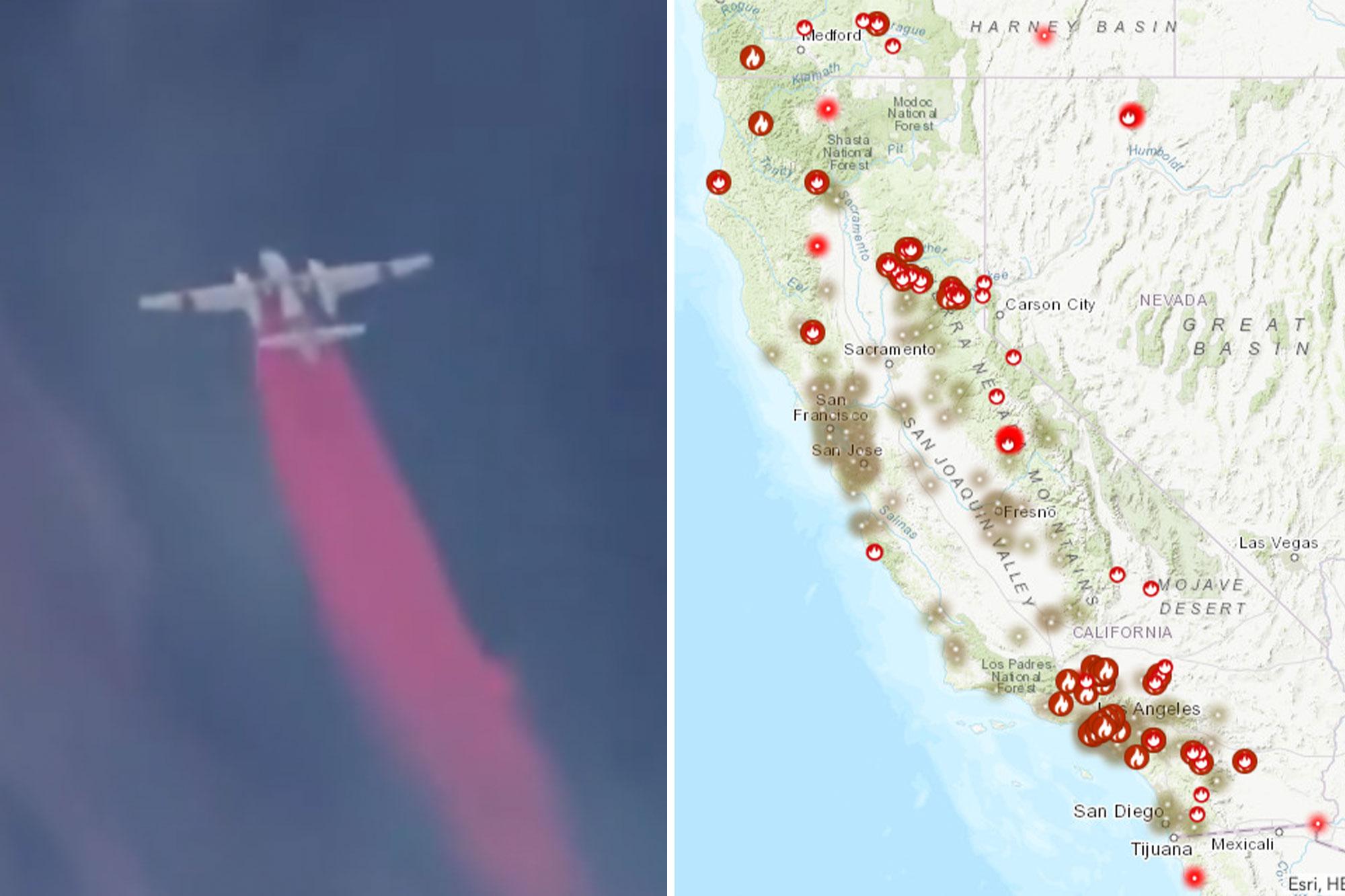 Alarming California map shows exactly where wildfires are tearing across the state — as sweltering heat wave hits 143899152