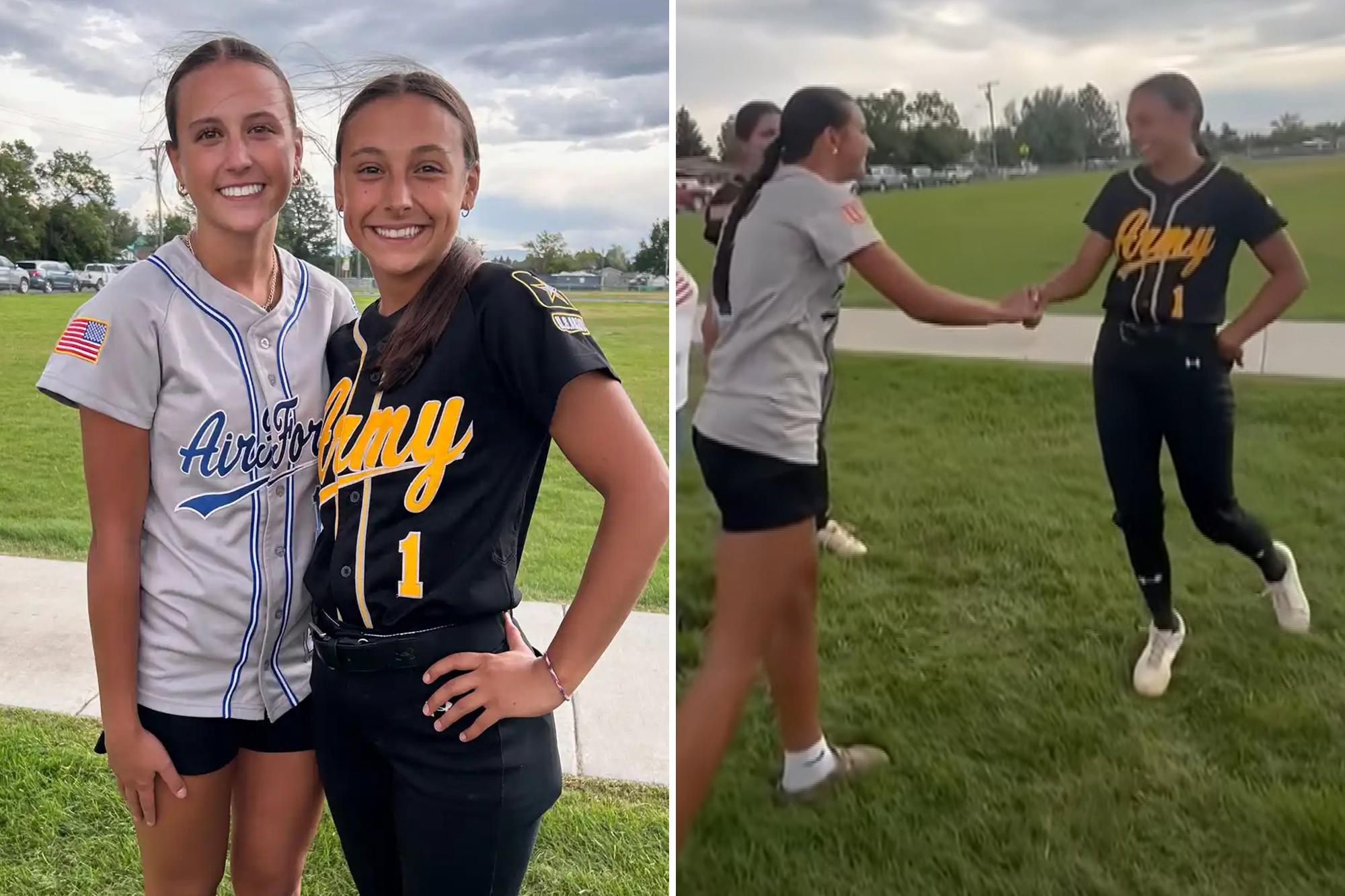 Montana high school softball player discovers long-lost sister on opposing team 144199640