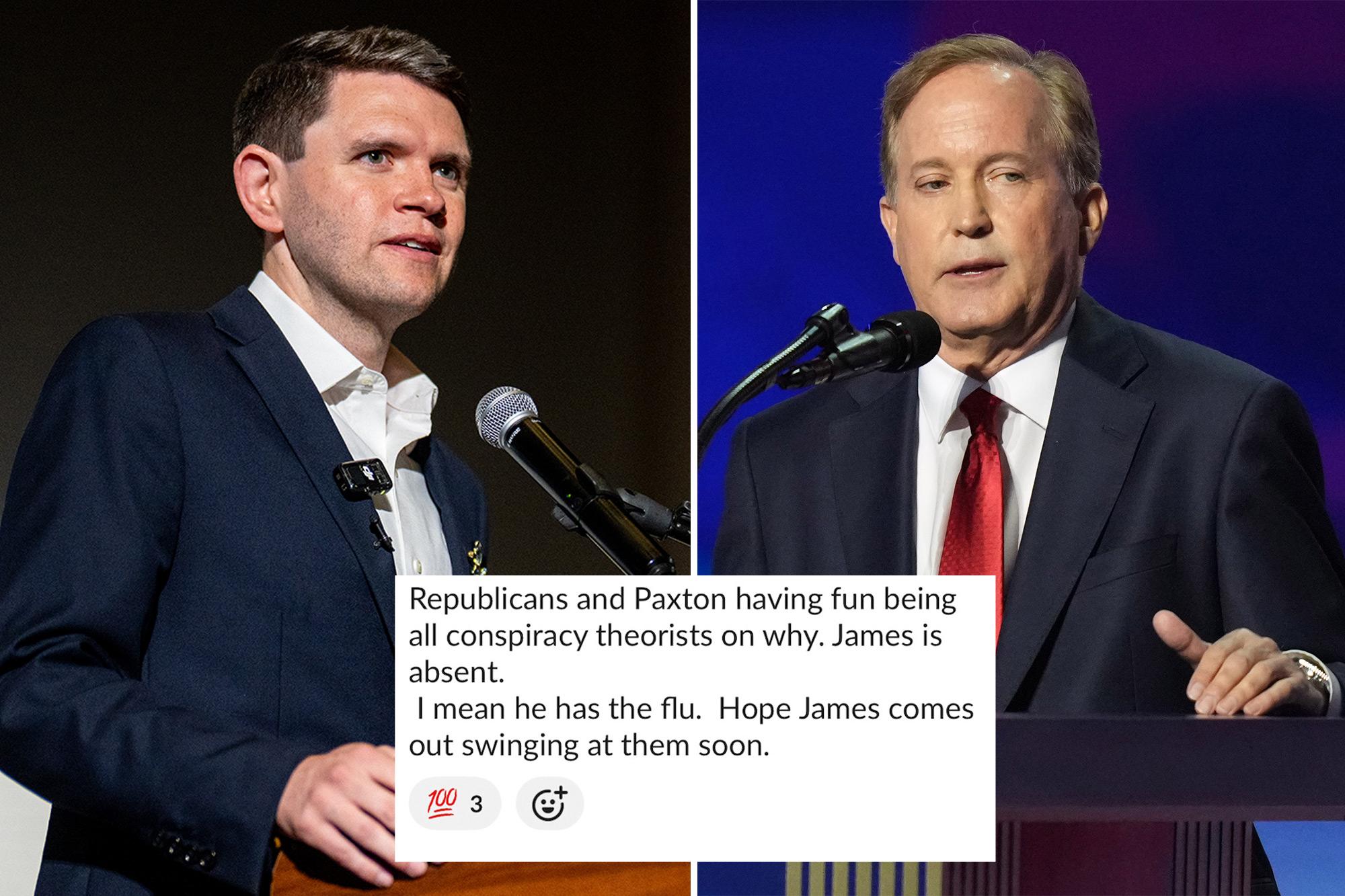 Talarico’s influencer army privately frets about his 12-day absence from campaign trail, leaked Slack messages show 144279258