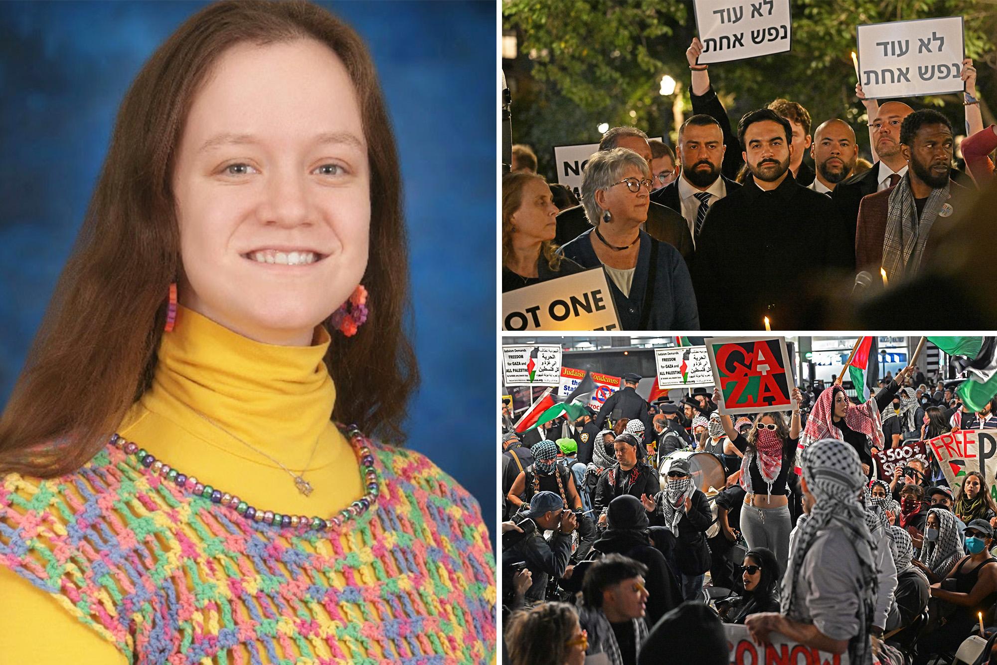 NYC teacher among protesters who disrupted vigil for victims of Oct. 7 Hamas massacre 144690332