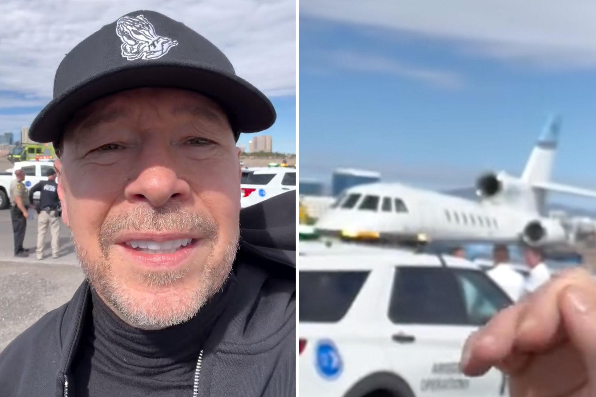 Mark Wahlberg’s brother Donnie’s private jet skids off runway at Las Vegas airport — as he shares video 145722304