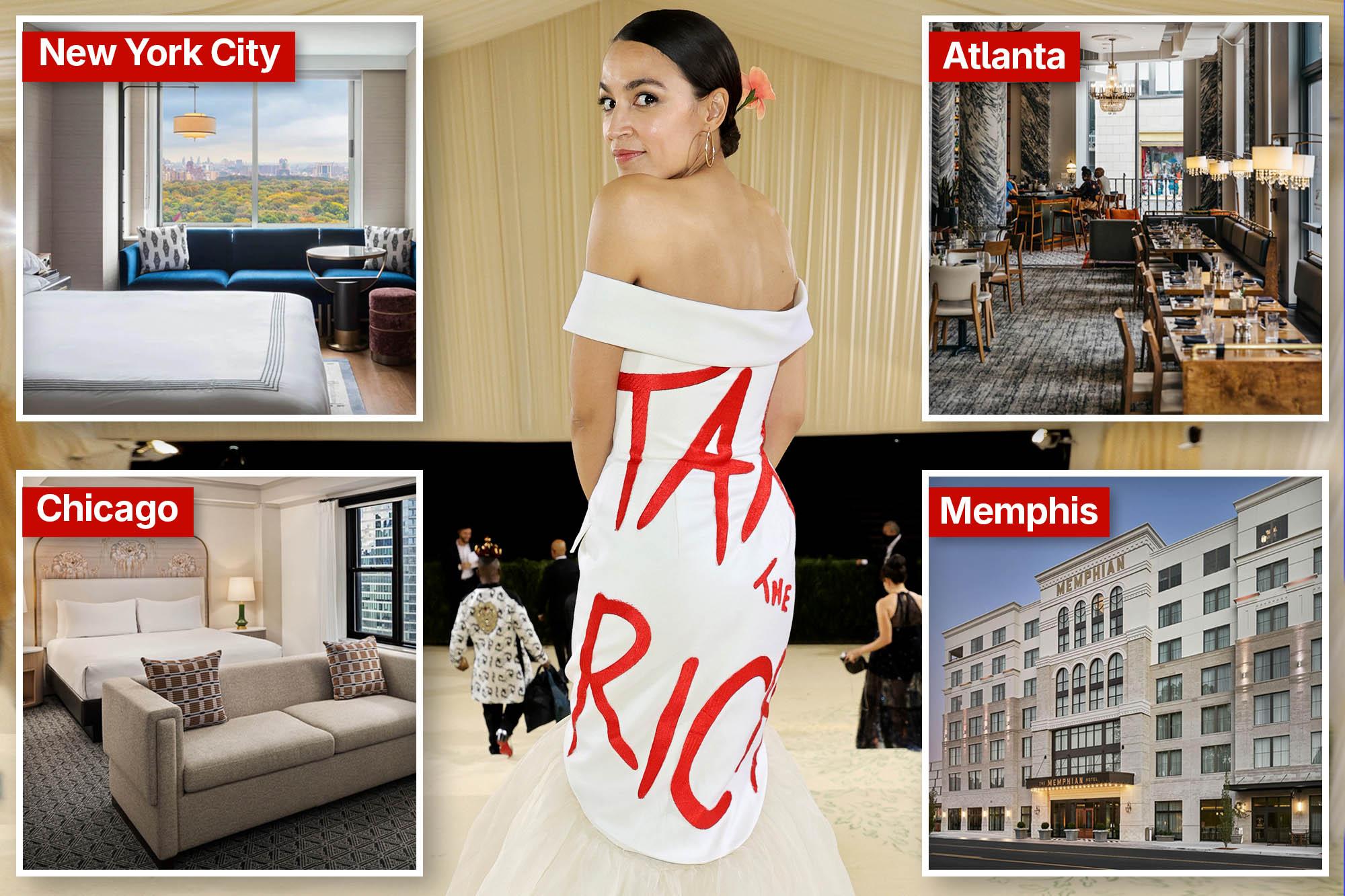 AOC’s ‘champagne communist’ campaign lives it up at luxury hotels, splurging nearly $50K on stays across US 146248880