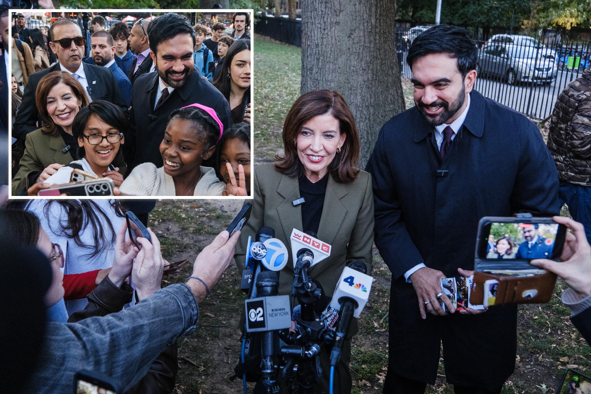 Hochul and Mamdani stump together — for 15 minutes — in first joint campaign appearance of NY governor’s race 146251948