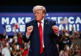 Trump rally chaos as protester has hair pulled and another allegedly has cap ripped off