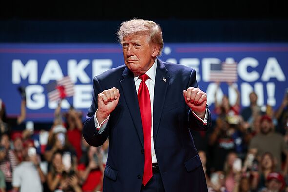 Trump rally chaos as protester has hair pulled and another allegedly has cap ripped off 217543 1