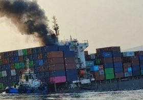 Container ship strikes mine in Strait of Hormuz and sinks (VIDEOS)